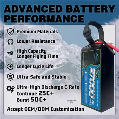 6S 27000 mAh LiPo Drone akkumulátor